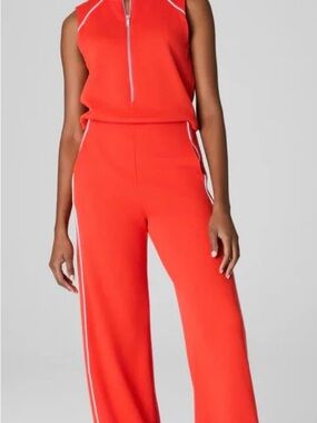 NWT SPANX AirEssentials Poppy Wide-Leg Pants with White Side Stripe - Large Tall